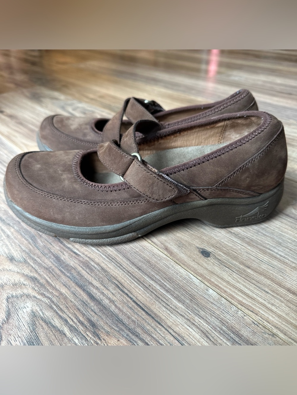 Dansko Kiki Mary Jane Clog Shoes Womens EU 39 Brown Leather Strap EUC